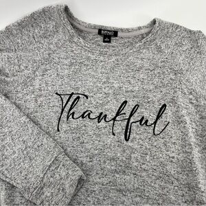 THANKFUL Buffalo David Bitton Women's Super SOFT cozy Crewneck Gray Small